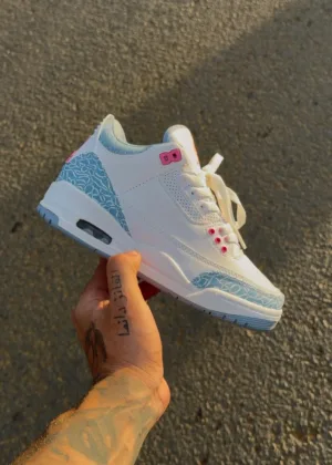 J0rdan 3 Blanco Azul Rosa
